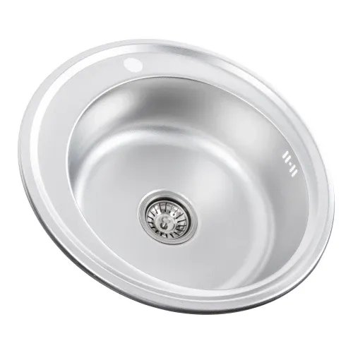 Кухонная мойка Рlatinum 510 из нержавеющей стали D=51 см, 0,8 мм, Круглая, Сатин (000000321)