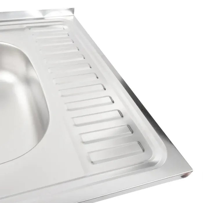 Кухонная мойка Рlatinum 6060 R из нержавеющей стали 0,5 мм, 60x60 см, Квадратная, Сатин (000000405)