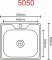 Кухонная мойка Platinum ДЕКОР 5050 из нержавеющей стали 0,7 мм, 50x50 см, Квадратная (000000289)