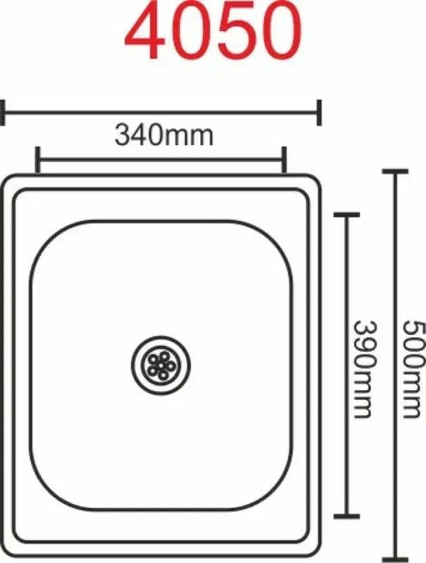 Кухонная мойка Platinum 4050 из нержавеющей стали 0,7 мм, 40x50 см, Квадратная, Сатин (000000226)