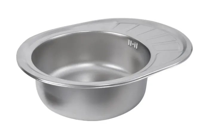 Кухонная мойка Рlatinum 5745 из нержавеющей стали 0,6 мм, 57x45 см, Овальная, Сатин (000009022)