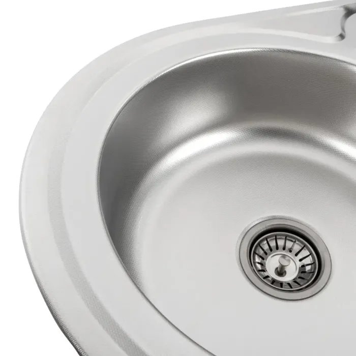 Кухонная мойка Platinum ДЕКОР 7750 из нержавеющей стали 0,6 мм, 77x50 см, Овальная (000009229)