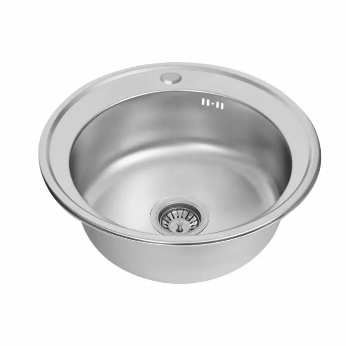 Кухонная мойка Рlatinum 510 из нержавеющей стали D=51 см, 0,6 мм, Круглая, Сатин (000009891)