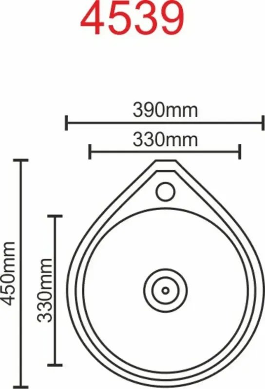 Кухонная мойка Platinum ДЕКОР 4539 из нержавеющей стали D=33 см, 0,6 мм, Круглая (000017247)