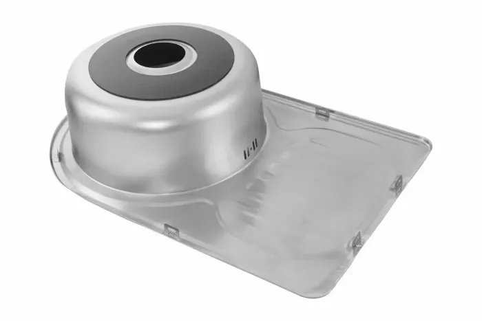 Кухонная мойка Platinum 6745 из нержавеющей стали 0,8 мм, 67x45 см, Асимметричная, Сатин (000007031)