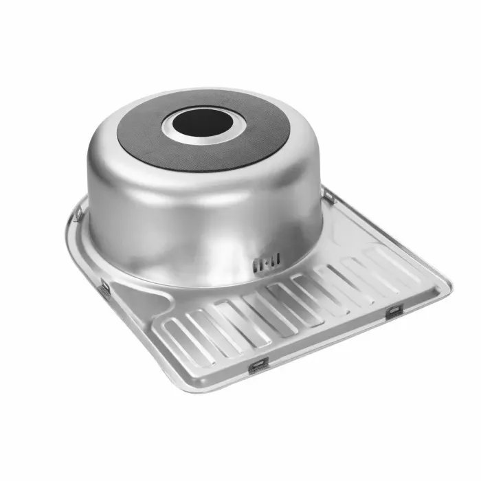 Кухонная мойка Platinum 5844 из нержавеющей стали 0,8 мм, 58x44 см, Асимметричная, Сатин (000018186)