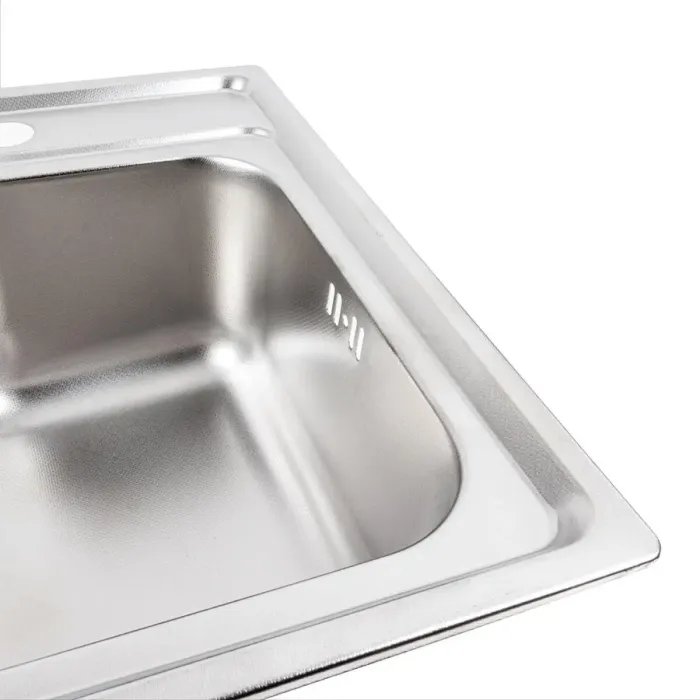 Кухонная мойка Рlatinum ДЕКОР 5845 из нержавеющей стали 0,8 мм, 58x45 см, Прямоугольная (000019721)