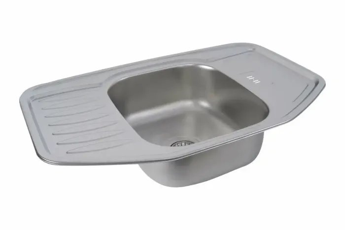 Кухонная мойка Platinum 7851 из нержавеющей стали 0,8 мм, 78x51 см, Трапециевидная, Сатин (000016243)