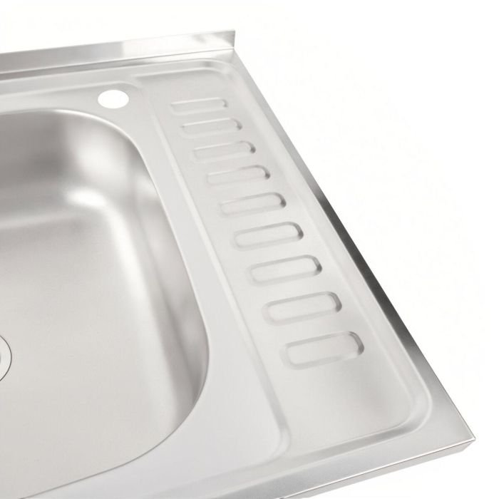 Кухонная мойка Рlatinum 6050 L из нержавеющей стали 0,5 мм, 60x50 см, Прямоугольная, Сатин (SP000009780)