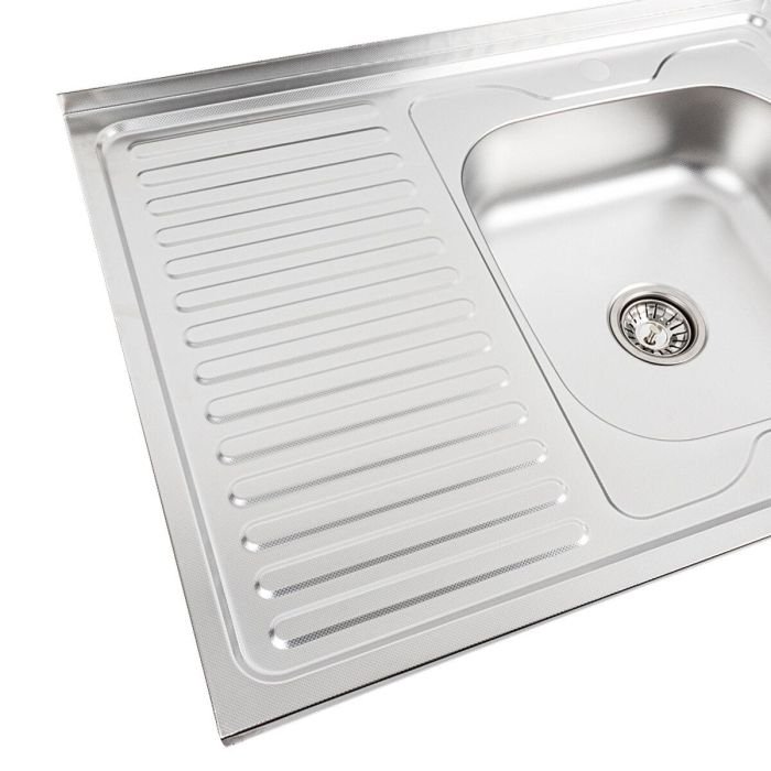 Кухонная мойка Рlatinum ДЕКОР 8060 R из нержавеющей стали 0,7 мм, 80x60 см, Прямоугольная (SP000000575)