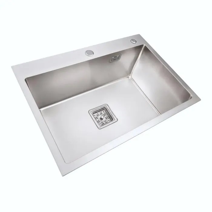 Кухонная мойка Platinum Handmade НSB из нержавеющей стали 3 мм, 65x45x23 см, Прямоугольная (000037020)