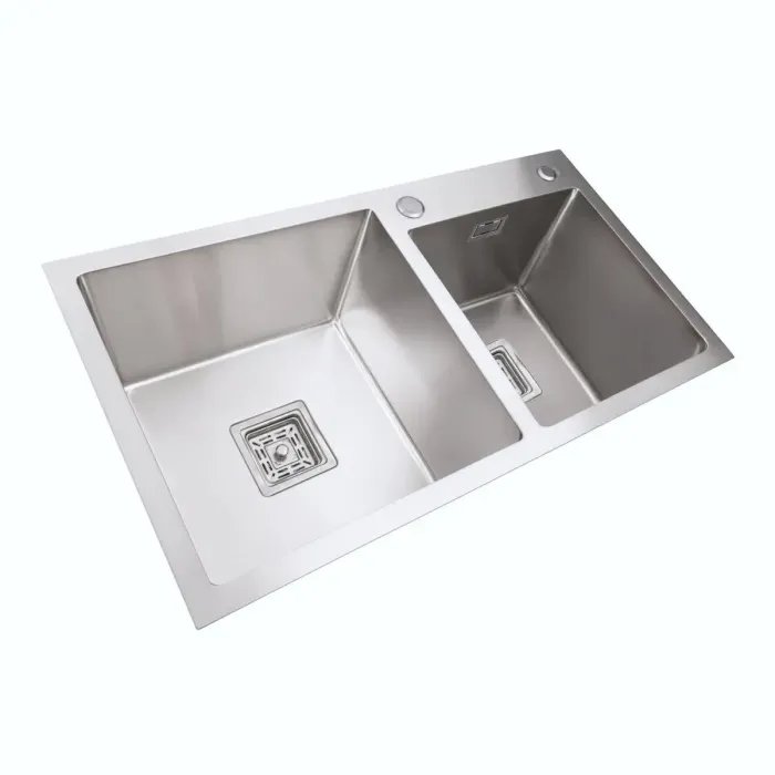 Кухонная мойка Platinum Handmade HDB из нержавеющей стали 3 мм, 75x41x23 см, Прямоугольная (000039097)