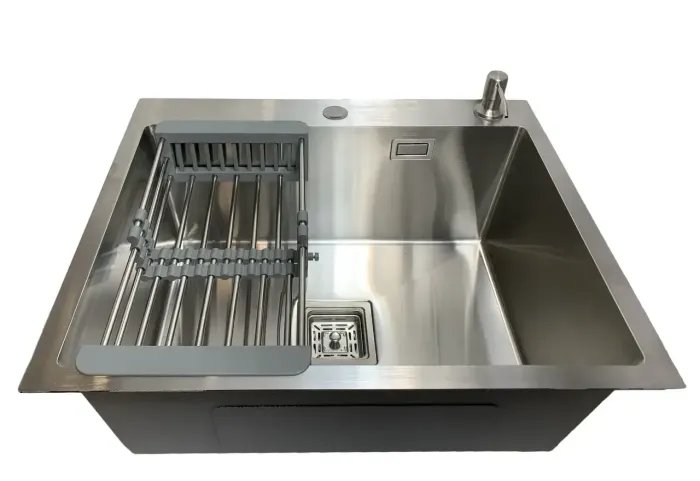 Кухонная мойка Platinum Handmade из нержавеющей стали 3 мм, 65x50x23 см, Прямоугольная (000037436)