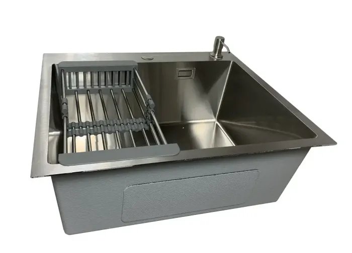 Кухонная мойка Platinum Handmade из нержавеющей стали 3 мм, 65x50x23 см, Прямоугольная (000037436)