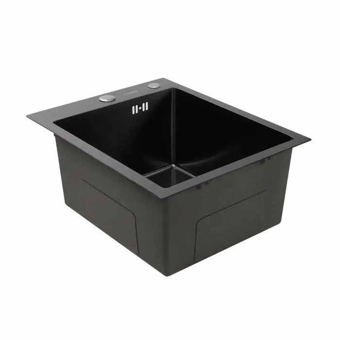 Кухонная мойка Platinum Handmade PVD из нержавеющей стали 3 мм, 40x50x22 см, Прямоугольная, Черная (000032258)