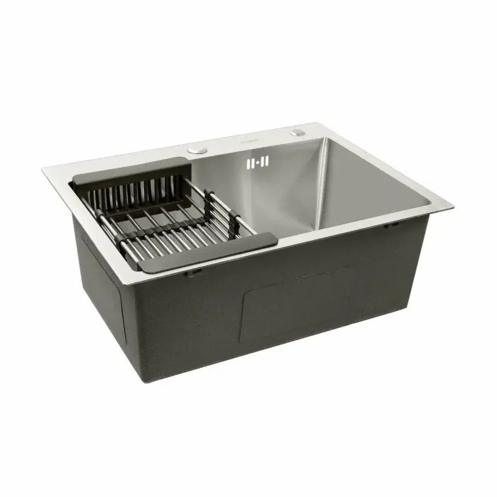 Кухонная мойка Platinum Handmade из нержавеющей стали 3 мм, 58x43x22 см, Прямоугольная (000032263)