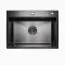 Кухонная мойка Platinum Handmade PVD из нержавеющей стали 3 мм, 58x43x22 см, Прямоугольная, Черная (000032264)