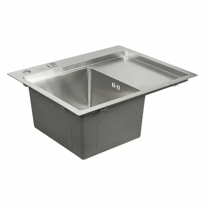 Кухонная мойка Platinum Handmade L из нержавеющей стали 3 мм, 58x48x22 см, Прямоугольная (000032276)
