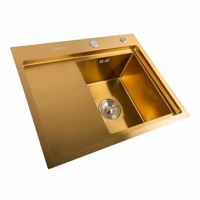 Кухонная мойка Platinum Handmade PVD R из нержавеющей стали 3 мм, 58x48x22 см, Прямоугольная Бронза(000031244)