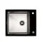 Кухонная стеклянная мойка Germece Handmade Black Glass из нержавеющей стали 3 мм, 60x51x20 см, Прямоугольная