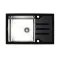 Кухонная стеклянная мойка Platinum Handmade Black Glass нержавеющая сталь 3 мм, 78x51x20 см, Прямоугольная
