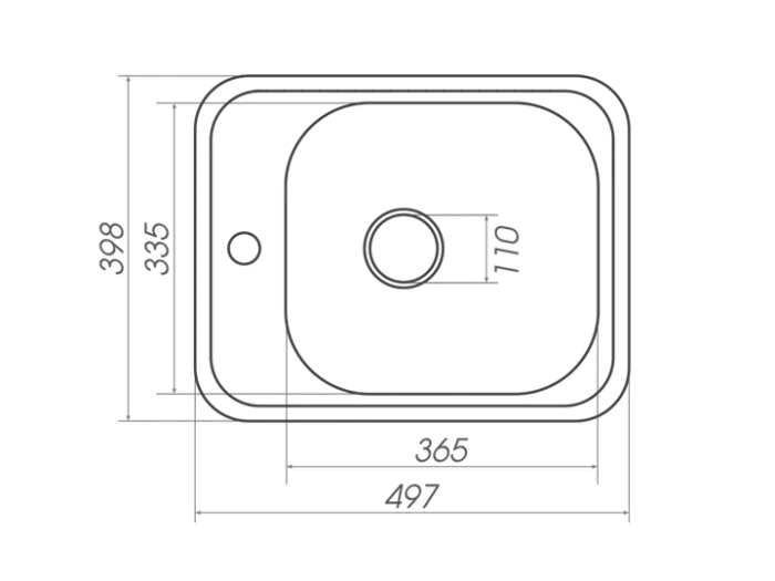 Кухонная мойка Platinum 4050 RUBY гранитная глянцевая с креплением, 40x50 см, Шоколад (000024954)