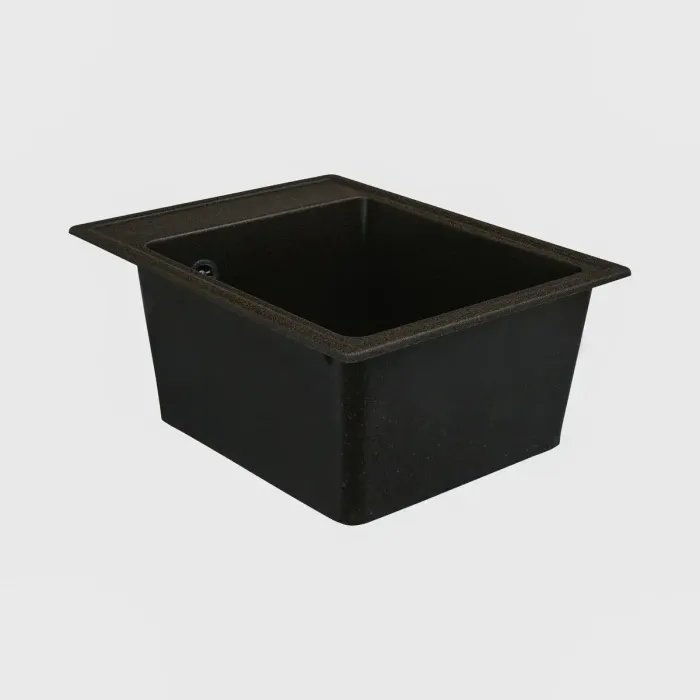 Кухонная мойка Platinum 4050 RUBY гранитная глянцевая с креплением, 40x50 см, Шоколад (000024954)