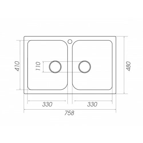 Кухонная мойка Platinum 7648W TWIN гранитная глянцевая с креплением, 76x48 см, Микс (000024928)