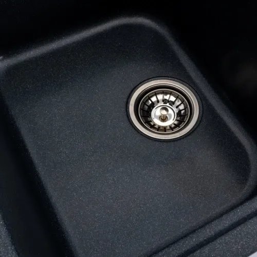 Кухонная мойка Platinum 7950 Equatoria гранитная глянцевая с креплением, 79x50 см, Антрацит (000035780)