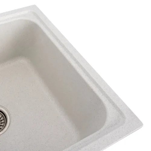 Кухонная мойка Platinum 7950 Equatoria гранитная глянцевая с креплением, 79x50 см, Белая в точку (000035782)