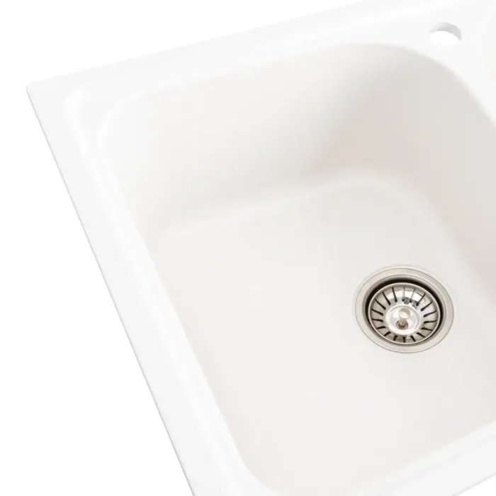 Кухонная мойка Platinum 7950 Equatoria гранитная глянцевая с креплением, 79x50 см, Белоснежная (000035783)