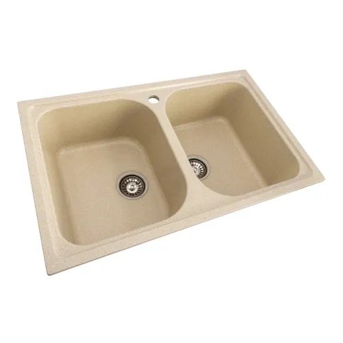 Кухонная мойка Platinum 7950 Equatoria гранитная глянцевая с креплением, 79x50 см, Песок (000035793)