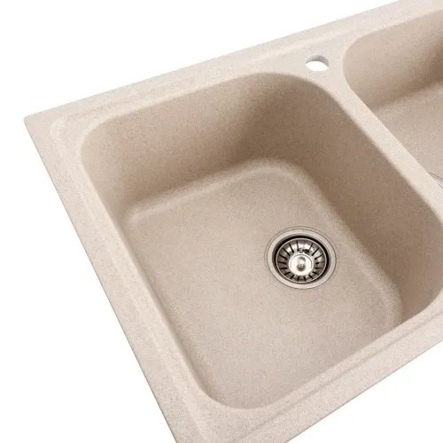 Кухонная мойка Platinum 7950 Equatoria гранитная глянцевая с креплением, 79x50 см, Сафари (000035794)