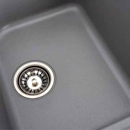 Кухонная мойка Platinum 7950 Equatoria гранитная глянцевая с креплением, 79x50 см, Серый металлик (000035796)