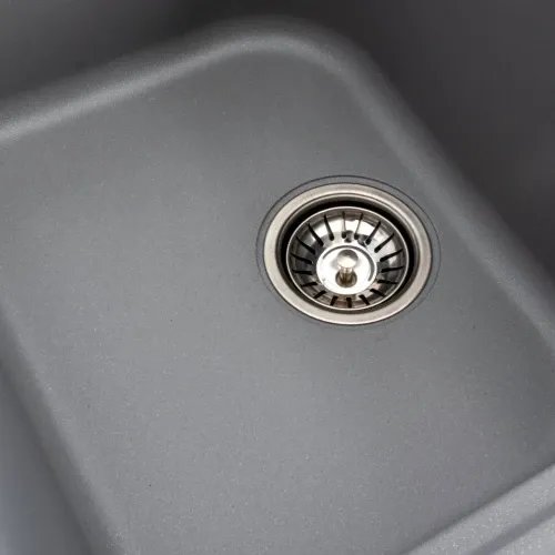 Кухонная мойка Platinum 7950 Equatoria гранитная глянцевая с креплением, 79x50 см, Серый металлик (000035796)