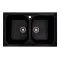 Кухонная мойка Platinum 7950 Equatoria гранитная глянцевая с креплением, 79x50 см, Черный металлик (000035801)