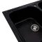 Кухонная мойка Platinum 7950 Equatoria гранитная глянцевая с креплением, 79x50 см, Черный металлик (000035801)