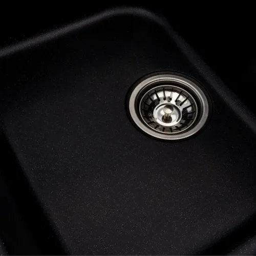 Кухонная мойка Platinum 7950 Equatoria гранитная глянцевая с креплением, 79x50 см, Черный металлик (000035801)