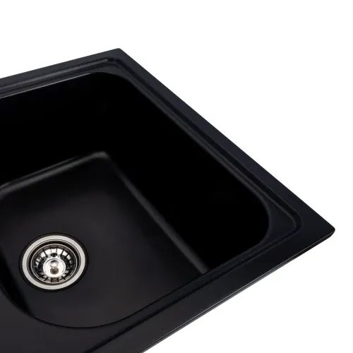 Кухонная мойка Platinum 7950 Equatoria гранитная глянцевая с креплением, 79x50 см, Черный (000035799)