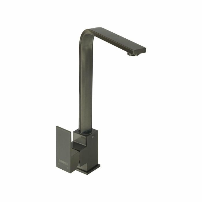 Смеситель кухонный Platinum PVD 7104 BW поворотный, однорычажный из нержавеющей стали, Черный (SP000033662)