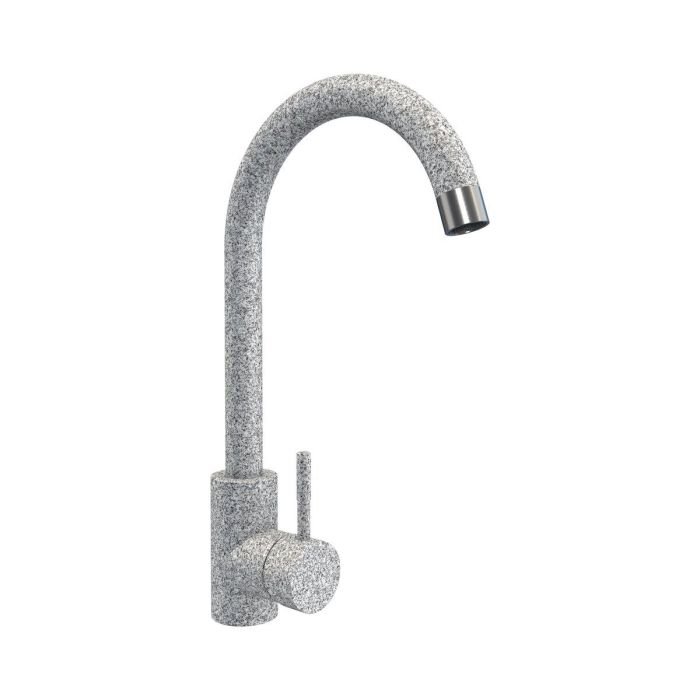 Смеситель кухонный Platinum NА3008A поворотный, однорычажный из нержавеющей стали, Серый (SP000034198)