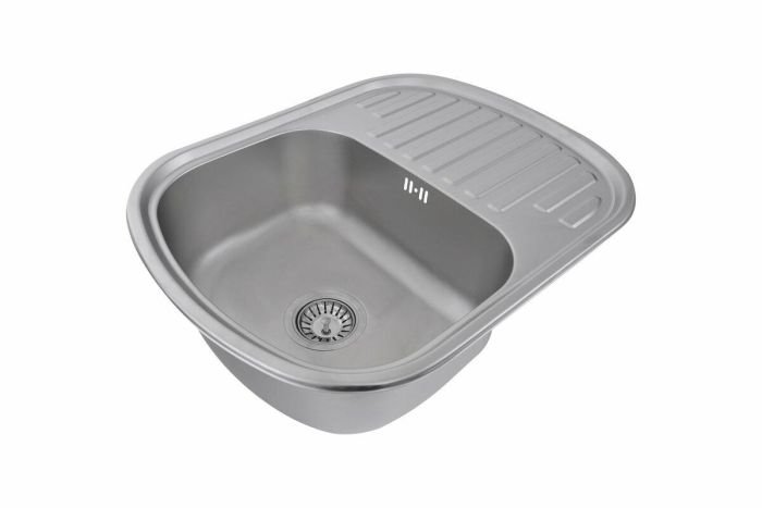 Кухонная мойка Рlatinum 6349 из нержавеющей стали 0,8 мм, 63x49 см, Овальная, Сатин (SP000019725)