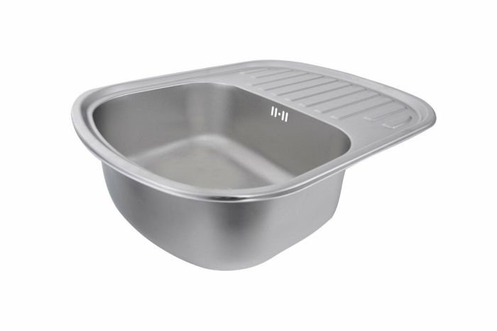 Кухонная мойка Рlatinum 6349 из нержавеющей стали 0,8 мм, 63x49 см, Овальная, Сатин (SP000019725)