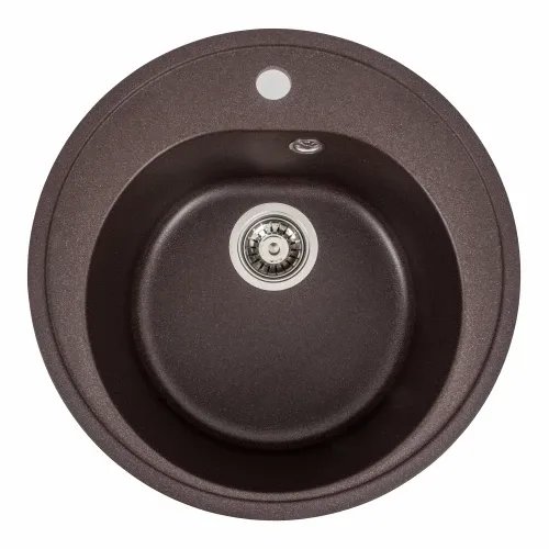 Кухонная мойка Рlatinum Luna 510, D=51 см гранитная матовая с креплением, Мокко (000025058)