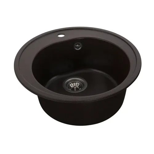 Кухонная мойка Рlatinum Luna 510, D=51 см гранитная матовая с креплением, Шоколад (000025067)