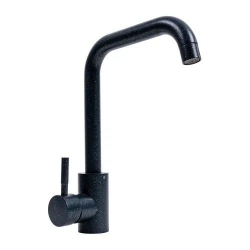 Смеситель кухонный Platinum NS02B (3008B-NA) поворотный, однорычажный из нержавеющей стали, Антрацит