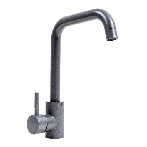 Смеситель кухонный Platinum NS02B (3008B-NA) поворотный, однорычажный из нержавеющей стали, Серый муссон