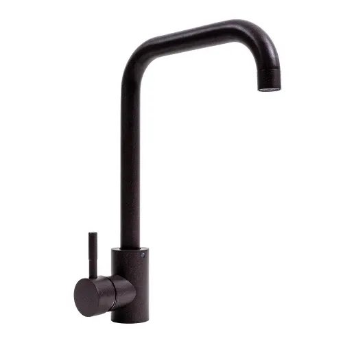 Смеситель кухонный Platinum NS02B (3008B-NA) поворотный, однорычажный из нержавеющей стали, Гренадин