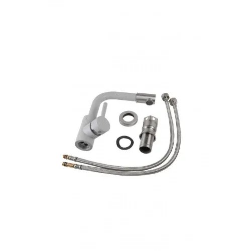 Смеситель кухонный Platinum 8530 поворотный, однорычажный из нержавеющей стали, Топаз (000034022)