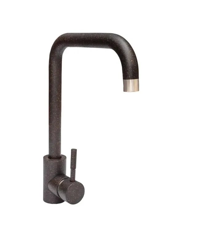 Смеситель кухонный Platinum NА3008B поворотный, однорычажный из нержавеющей стали, Шоколад (000031776)